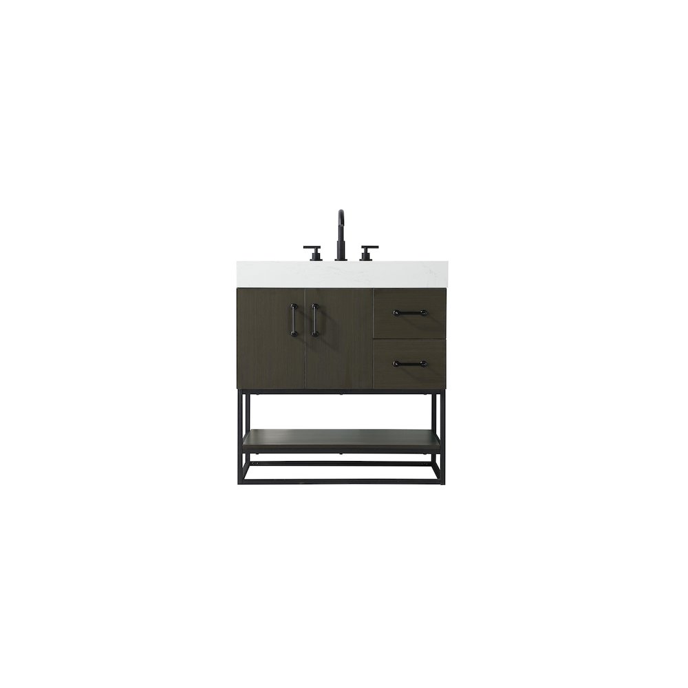 32 inch Single Bathroom Vanity in Mocha Brown. Picture 1