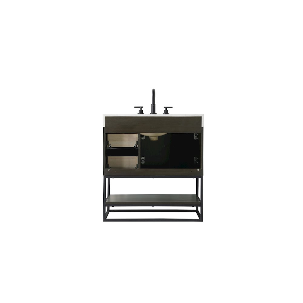 32 inch Single Bathroom Vanity in Mocha Brown. Picture 12