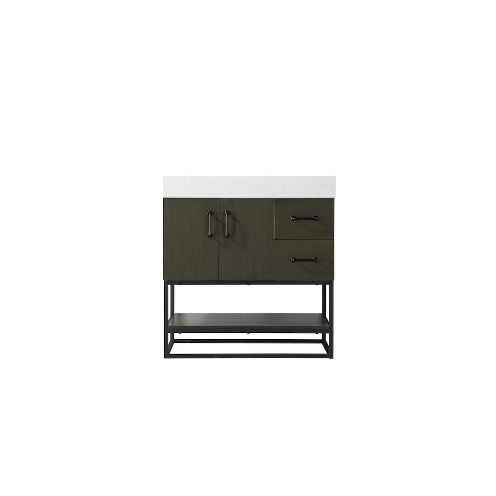 32 inch Single Bathroom Vanity in Mocha Brown. Picture 5