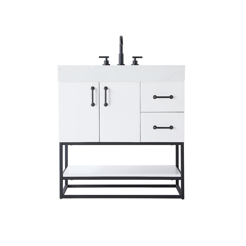 32 inch Single Bathroom Vanity in White. Picture 1