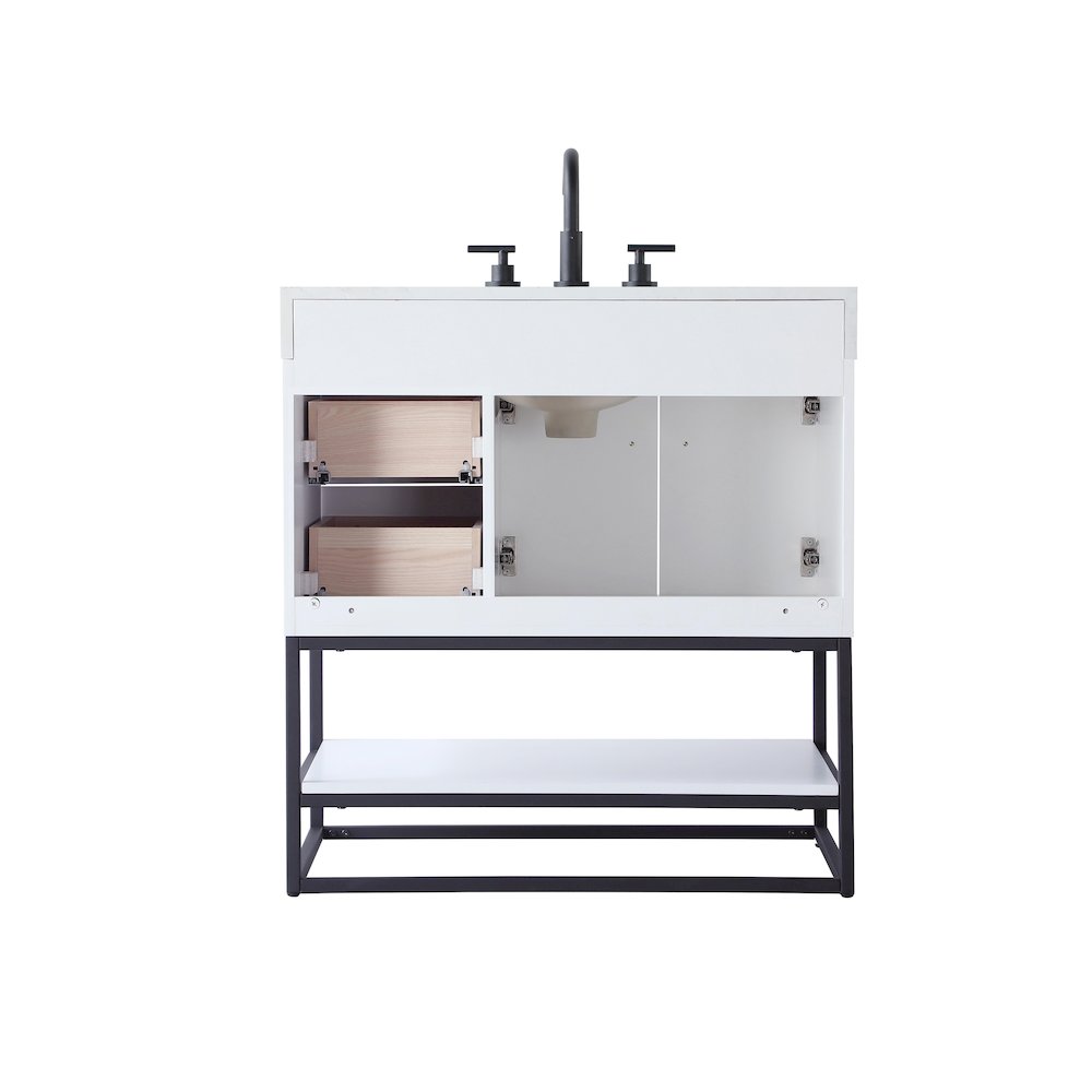 32 inch Single Bathroom Vanity in White. Picture 12