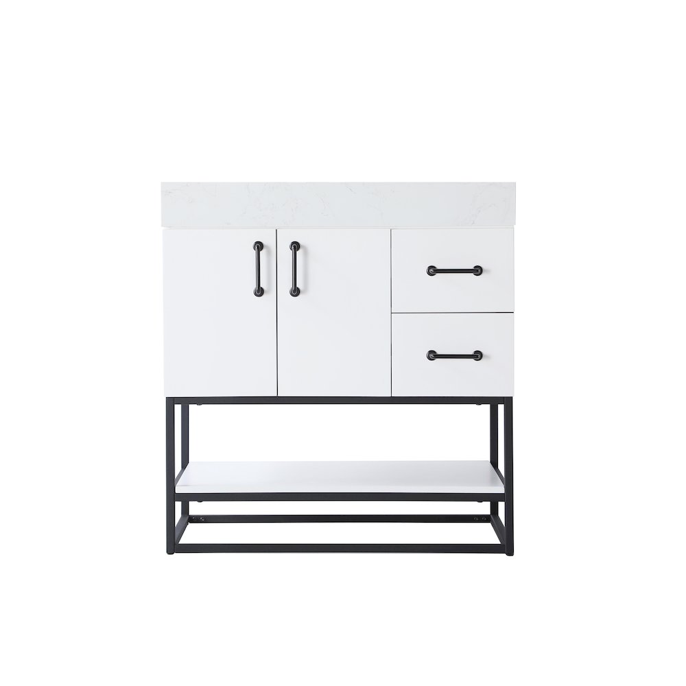 32 inch Single Bathroom Vanity in White. Picture 5