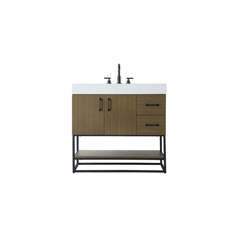 36 inch Single Bathroom Vanity in Chestnut Brown. Picture 1