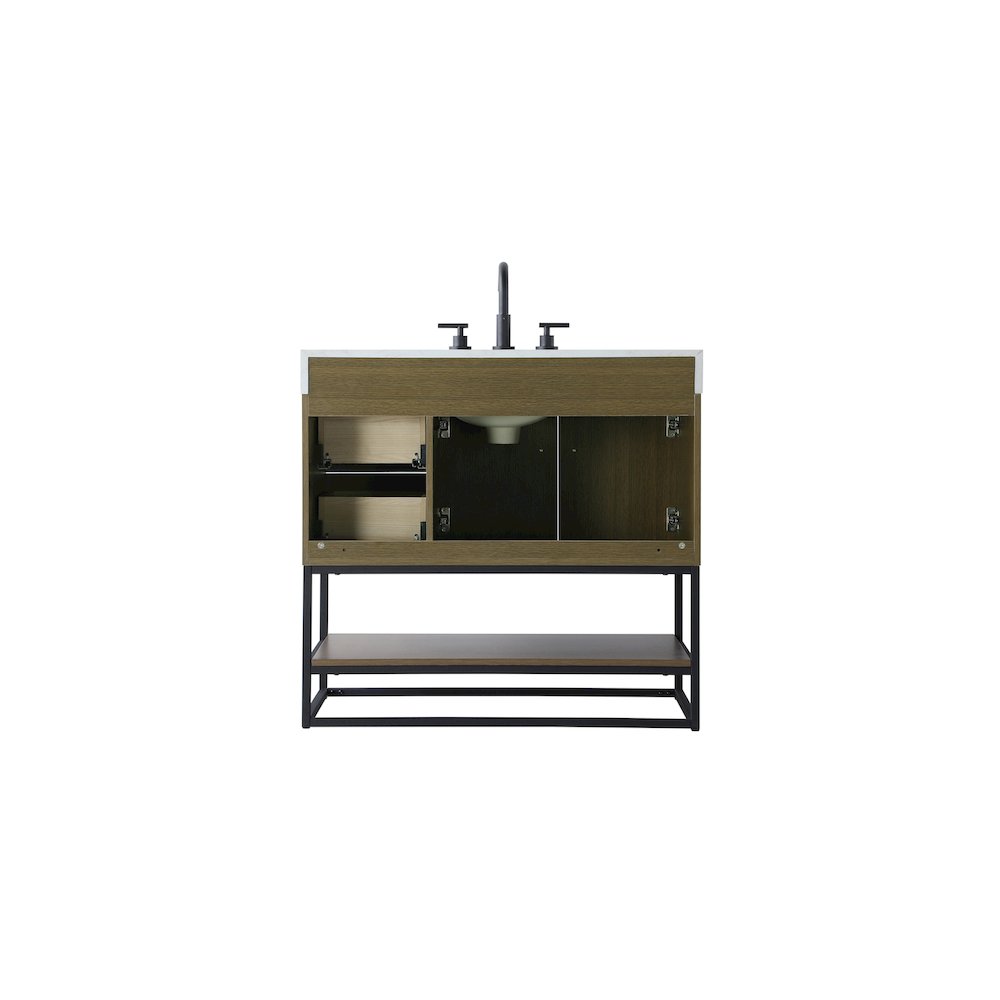 36 inch Single Bathroom Vanity in Chestnut Brown. Picture 12