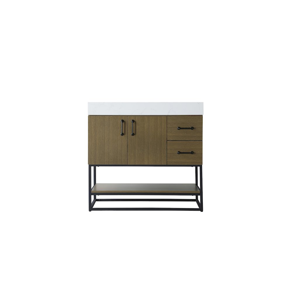 36 inch Single Bathroom Vanity in Chestnut Brown. Picture 5