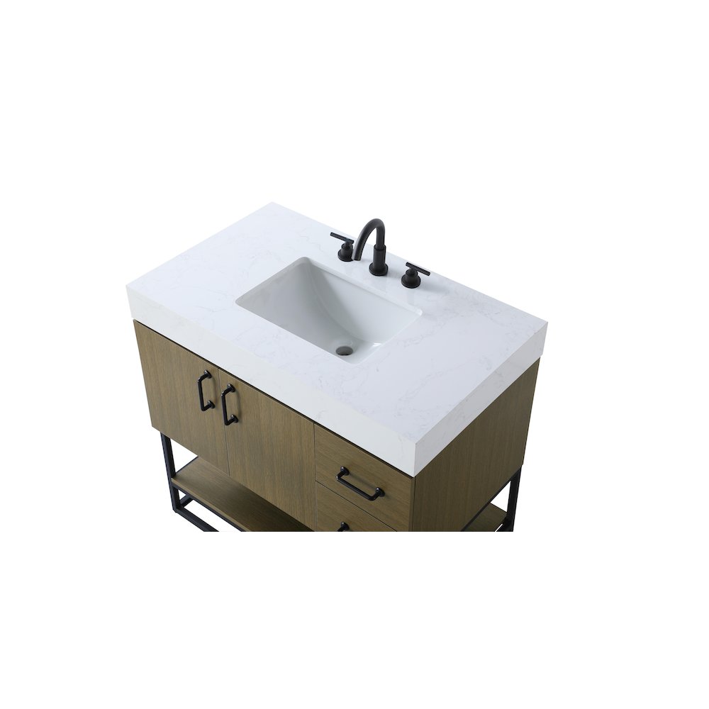 36 inch Single Bathroom Vanity in Chestnut Brown. Picture 8