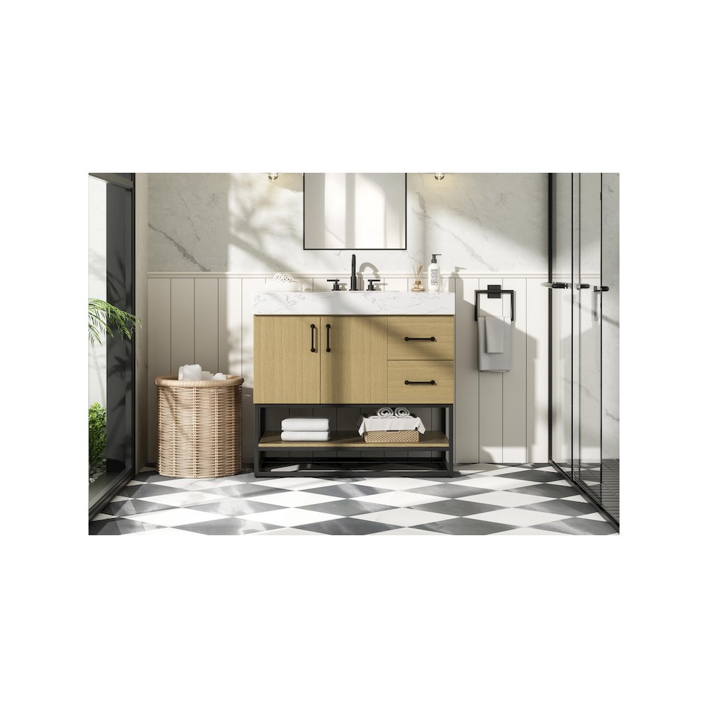 36 inch Single Bathroom Vanity in  Honey Brown. Picture 2