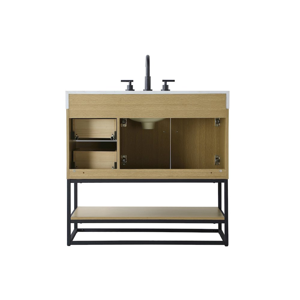 36 inch Single Bathroom Vanity in  Honey Brown. Picture 12