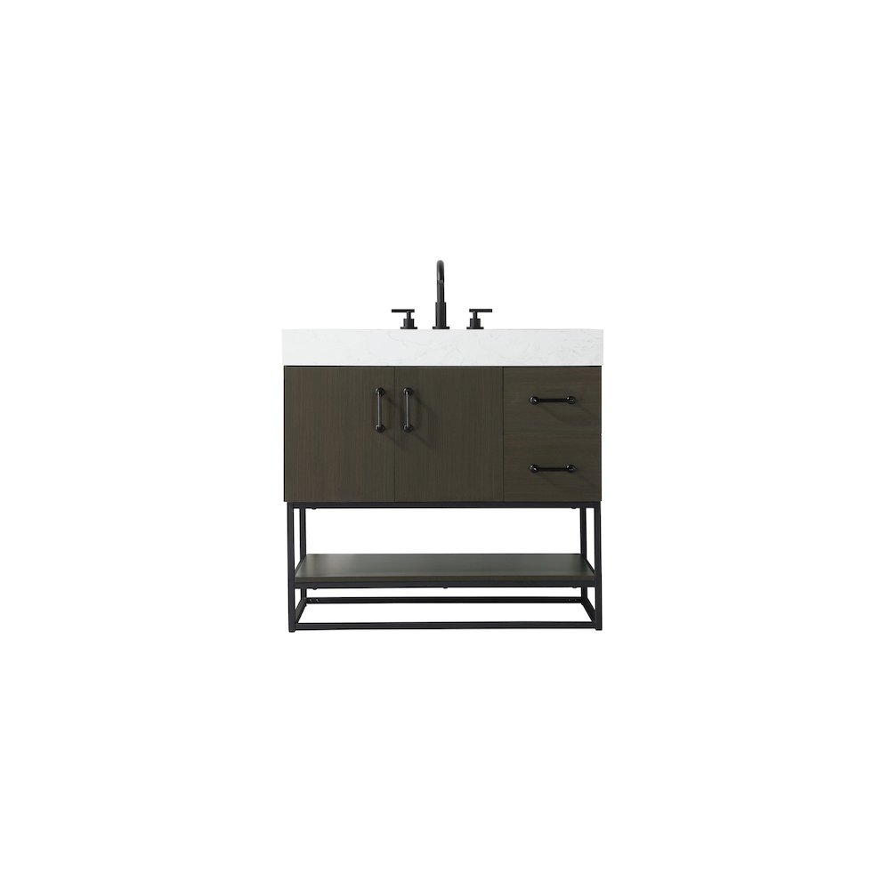 36 inch Single Bathroom Vanity in Mocha Brown. Picture 1