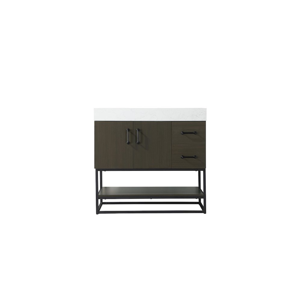 36 inch Single Bathroom Vanity in Mocha Brown. Picture 5