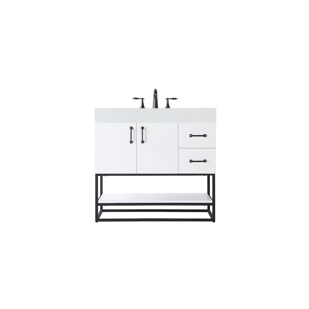 36 inch Single Bathroom Vanity in White. Picture 1