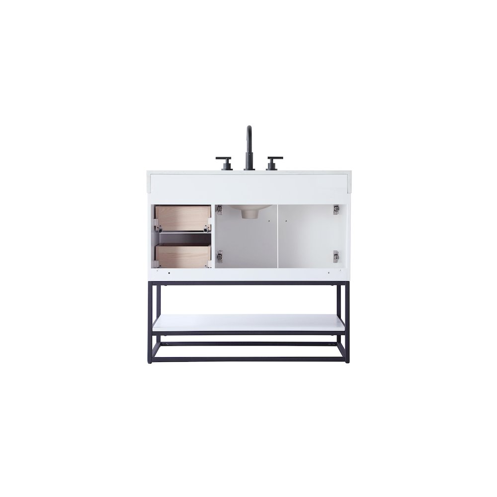 36 inch Single Bathroom Vanity in White. Picture 12