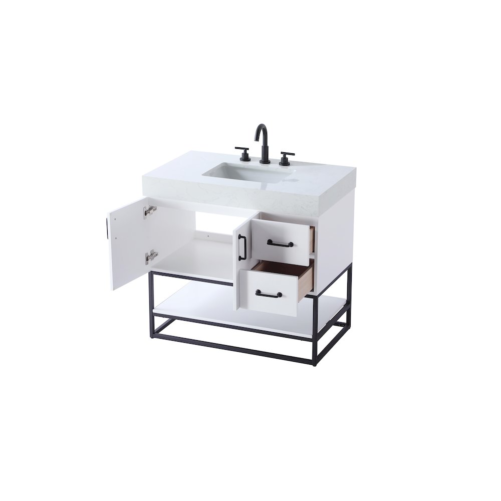 36 inch Single Bathroom Vanity in White. Picture 7