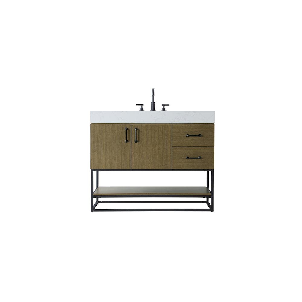 42 inch Single Bathroom Vanity in Chestnut Brown. Picture 1