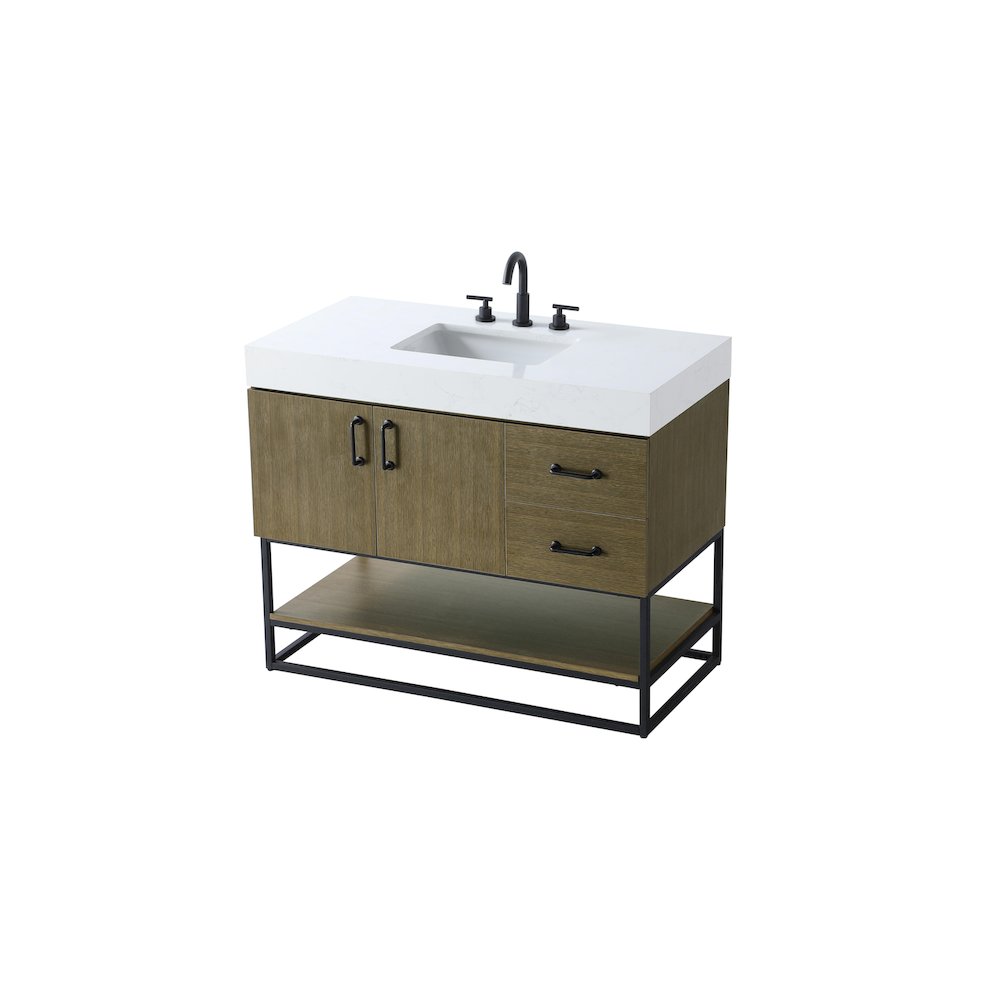 42 inch Single Bathroom Vanity in Chestnut Brown. Picture 6