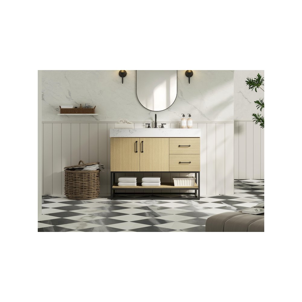 42 inch Single Bathroom Vanity in  Honey Brown. Picture 2