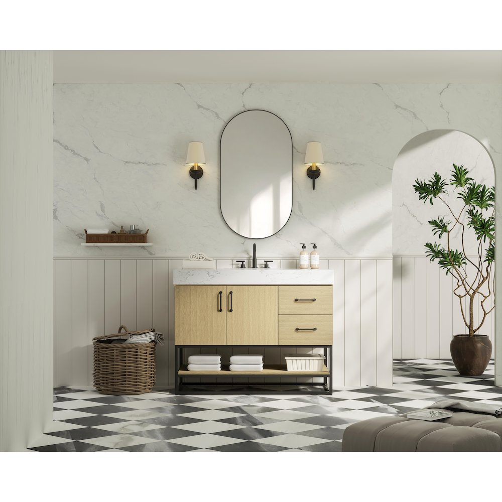 42 inch Single Bathroom Vanity in  Honey Brown. Picture 4
