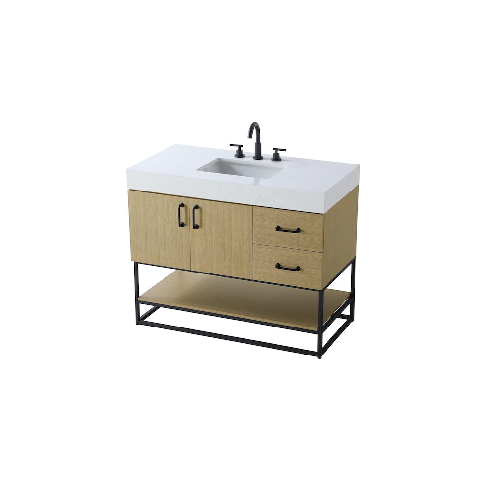 42 inch Single Bathroom Vanity in  Honey Brown. Picture 6