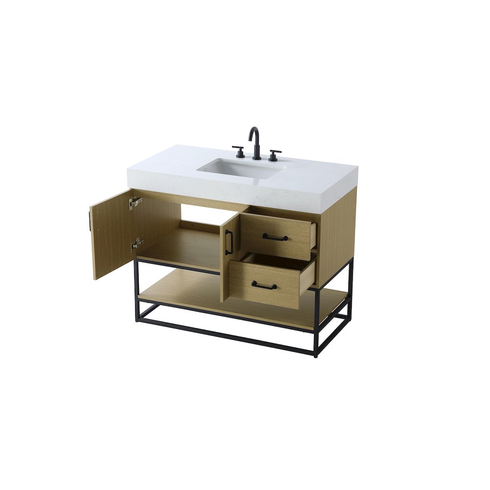 42 inch Single Bathroom Vanity in  Honey Brown. Picture 7