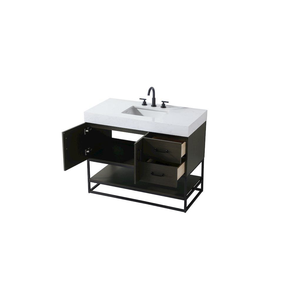 42 inch Single Bathroom Vanity in Mocha Brown. Picture 7