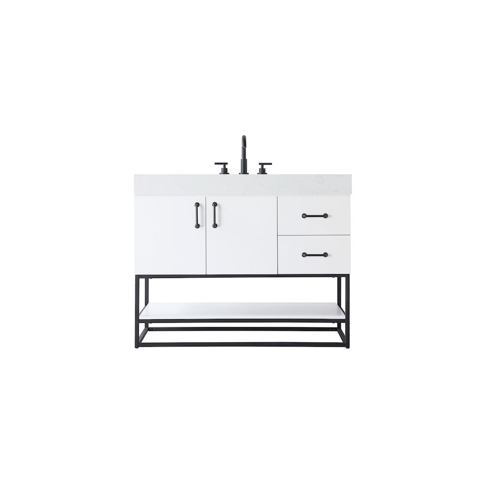 42 inch Single Bathroom Vanity in White. Picture 1