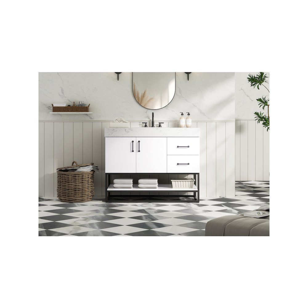 42 inch Single Bathroom Vanity in White. Picture 2