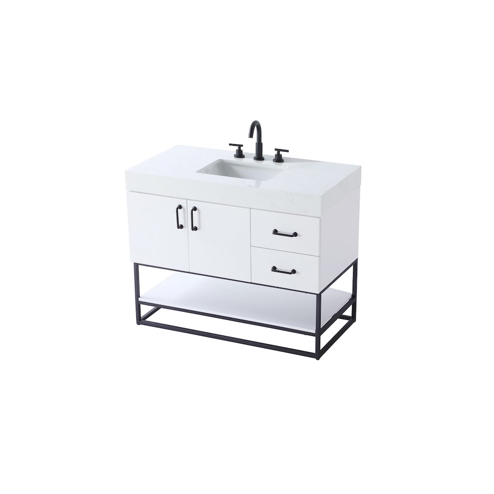 42 inch Single Bathroom Vanity in White. Picture 6