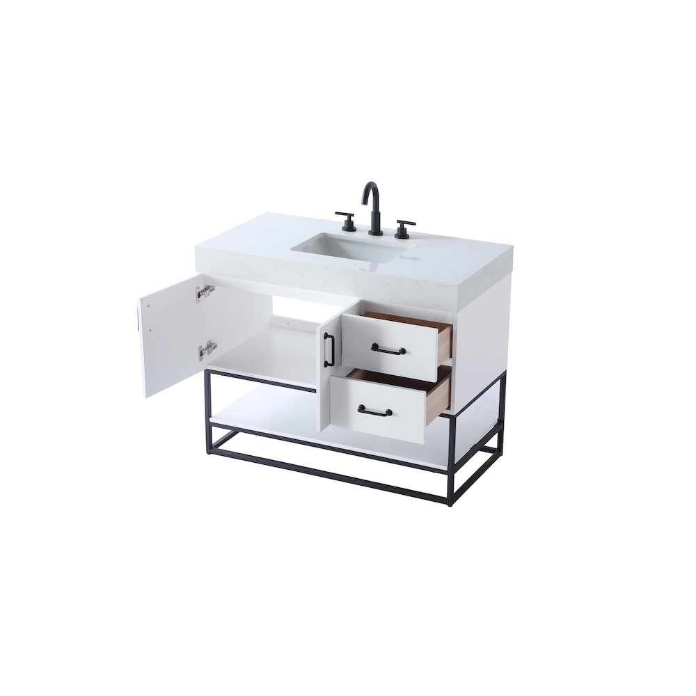 42 inch Single Bathroom Vanity in White. Picture 7