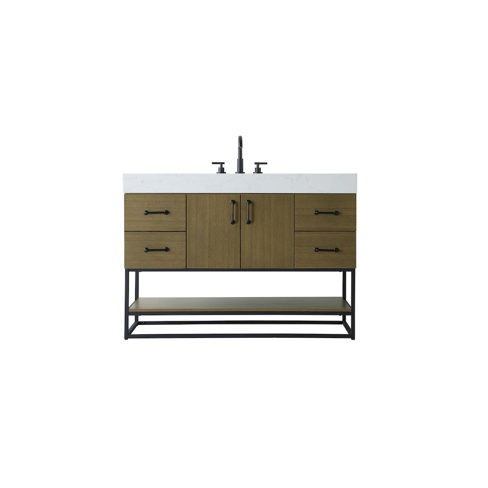 48 inch Single Bathroom Vanity in Chestnut Brown. Picture 1