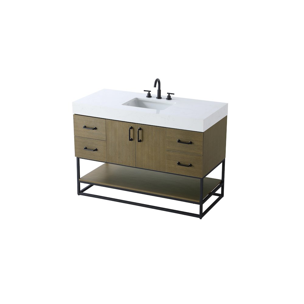 48 inch Single Bathroom Vanity in Chestnut Brown. Picture 6