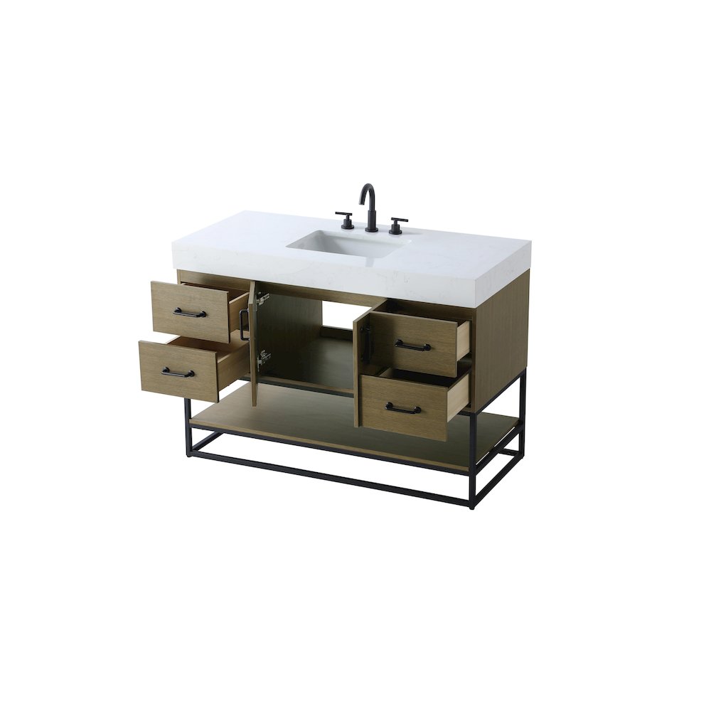 48 inch Single Bathroom Vanity in Chestnut Brown. Picture 7