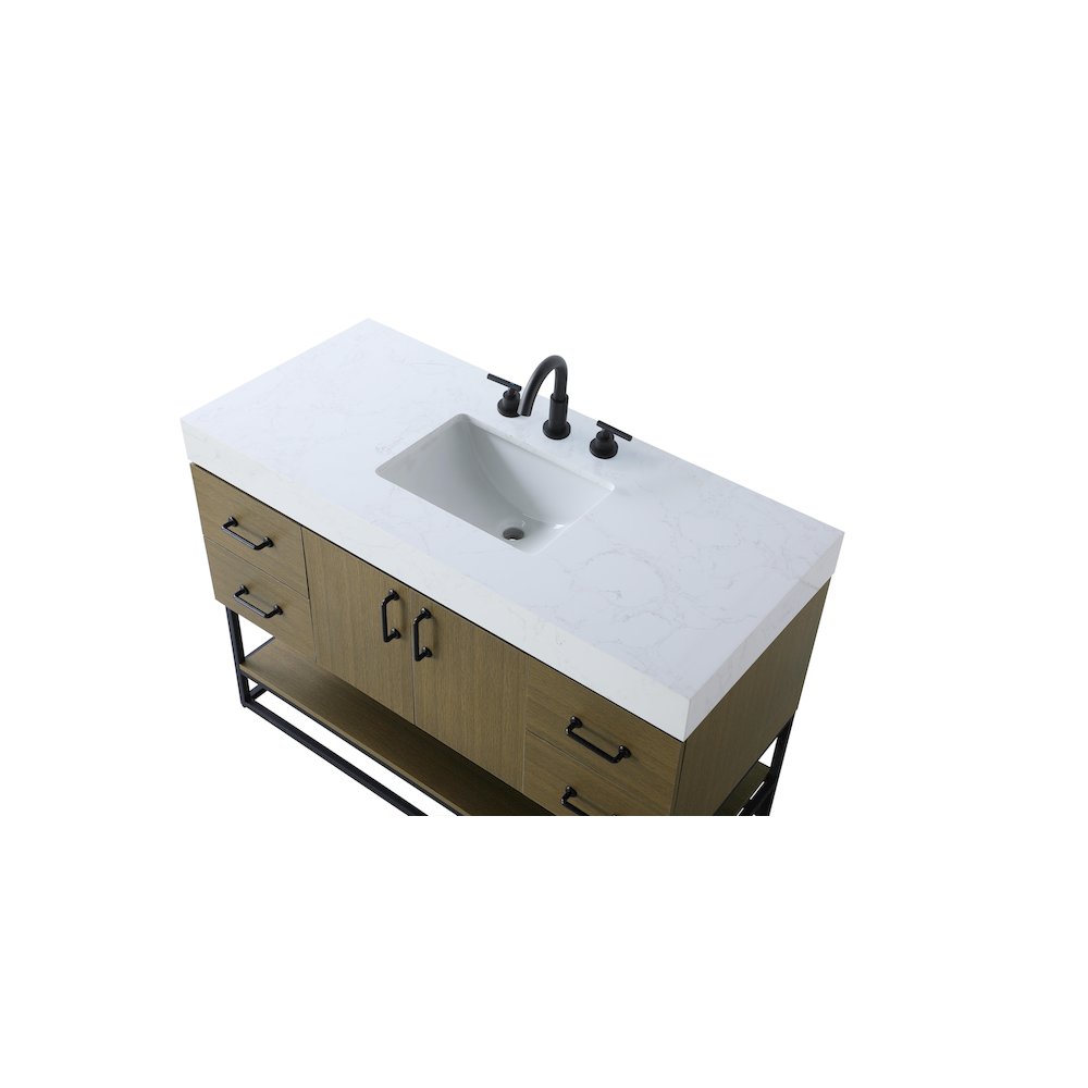 48 inch Single Bathroom Vanity in Chestnut Brown. Picture 8