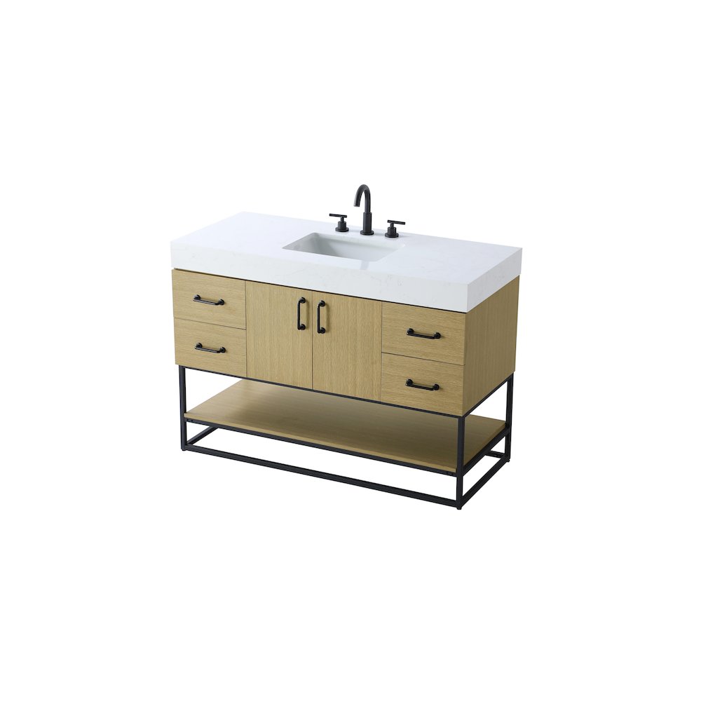 48 inch Single Bathroom Vanity in  Honey Brown. Picture 6