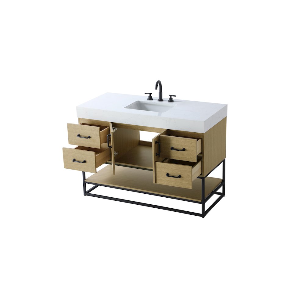 48 inch Single Bathroom Vanity in  Honey Brown. Picture 7
