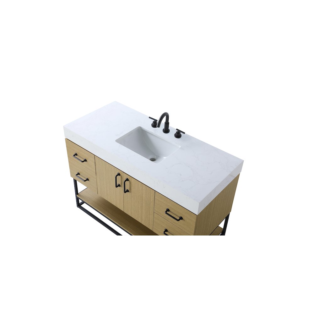 48 inch Single Bathroom Vanity in  Honey Brown. Picture 8