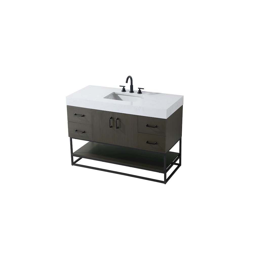 48 inch Single Bathroom Vanity in Mocha Brown. Picture 6