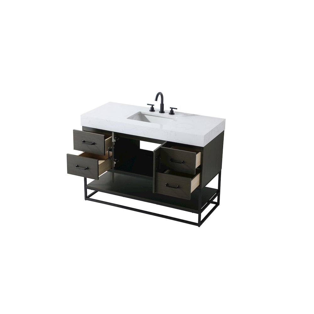 48 inch Single Bathroom Vanity in Mocha Brown. Picture 7