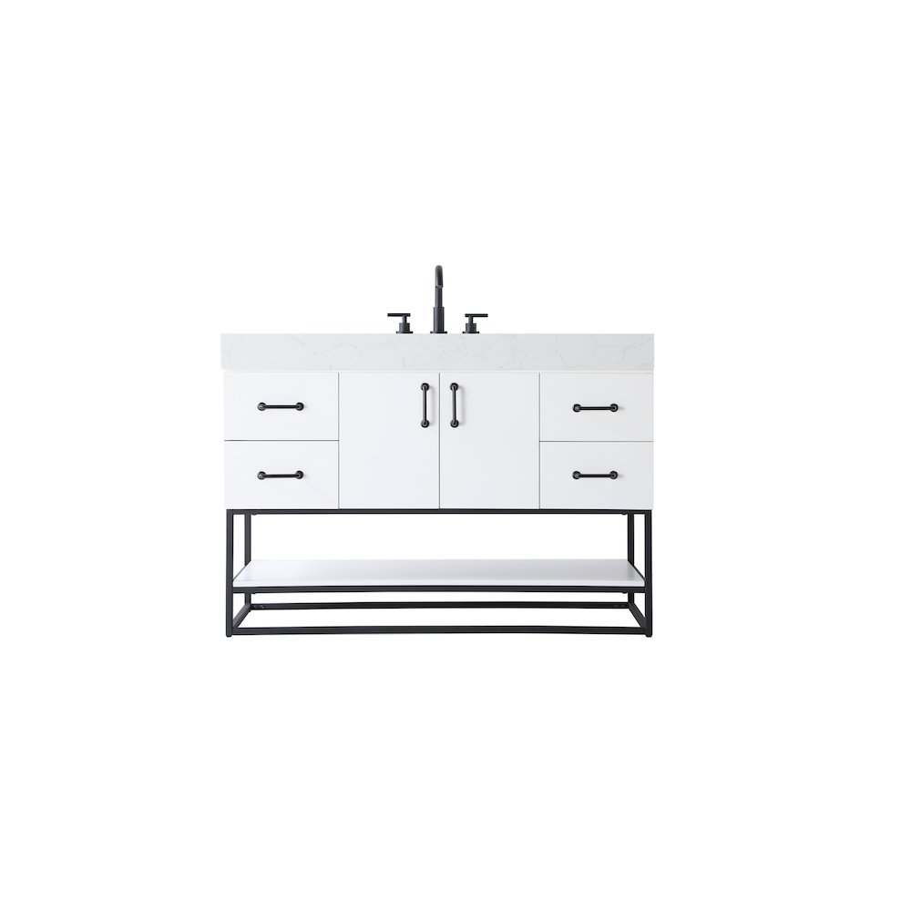 48 inch Single Bathroom Vanity in White. Picture 1
