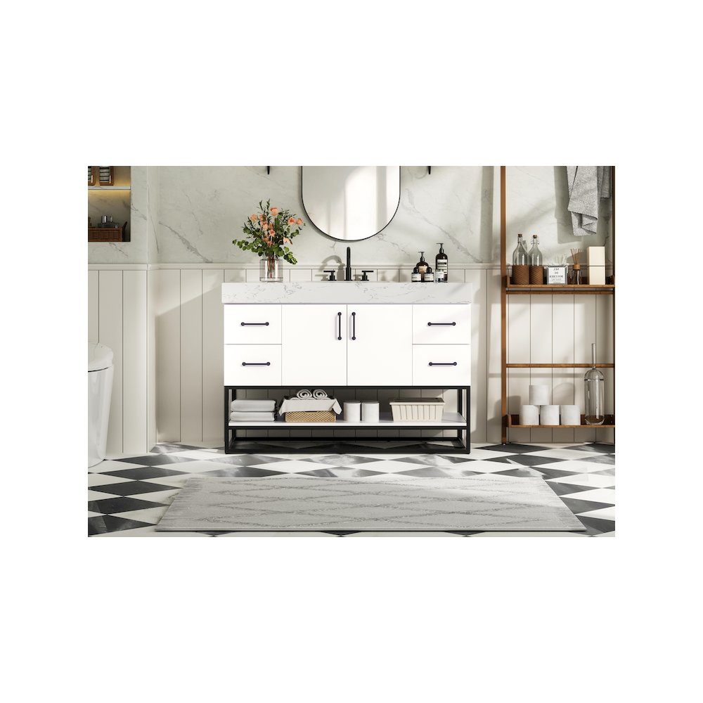 48 inch Single Bathroom Vanity in White. Picture 2
