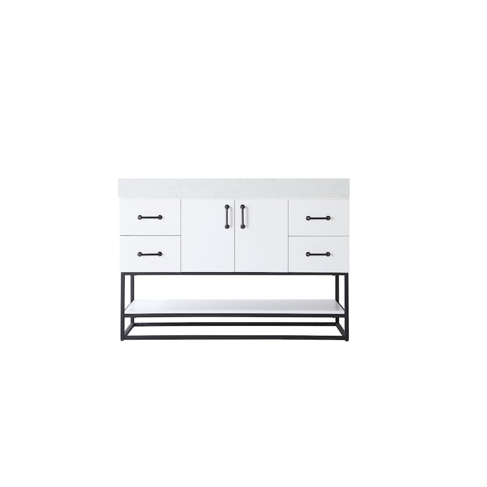 48 inch Single Bathroom Vanity in White. Picture 5
