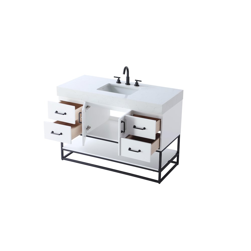 48 inch Single Bathroom Vanity in White. Picture 7