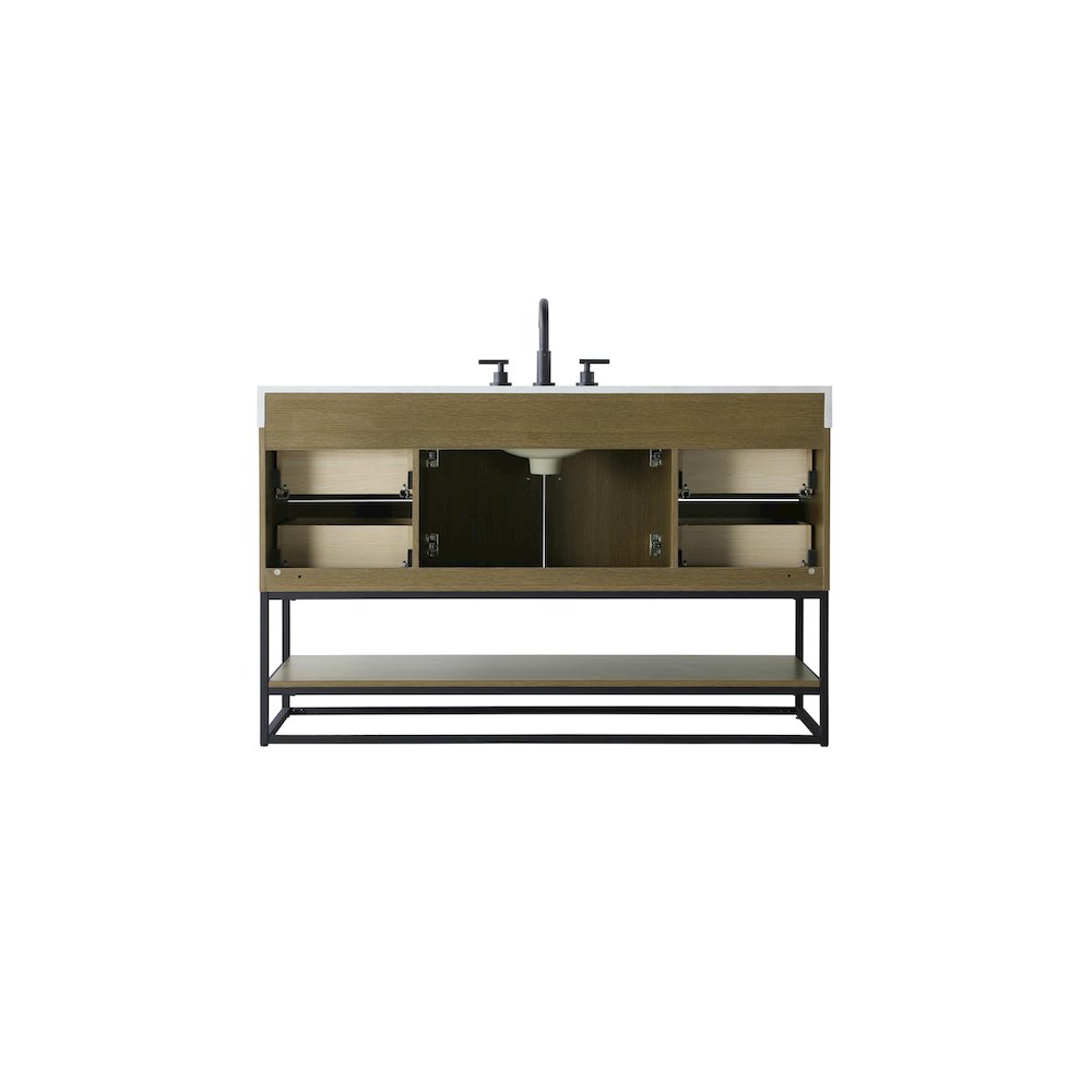54 inch Single Bathroom Vanity in Chestnut Brown. Picture 12