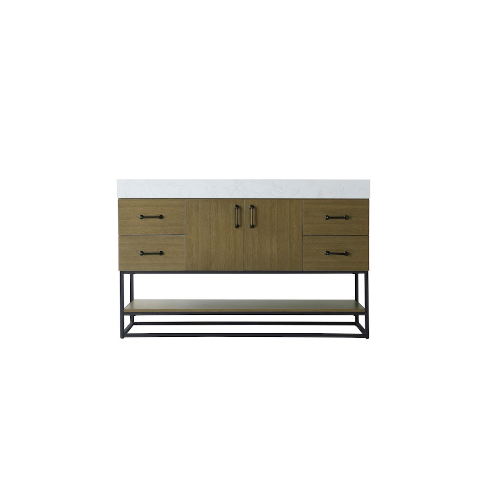 54 inch Single Bathroom Vanity in Chestnut Brown. Picture 5