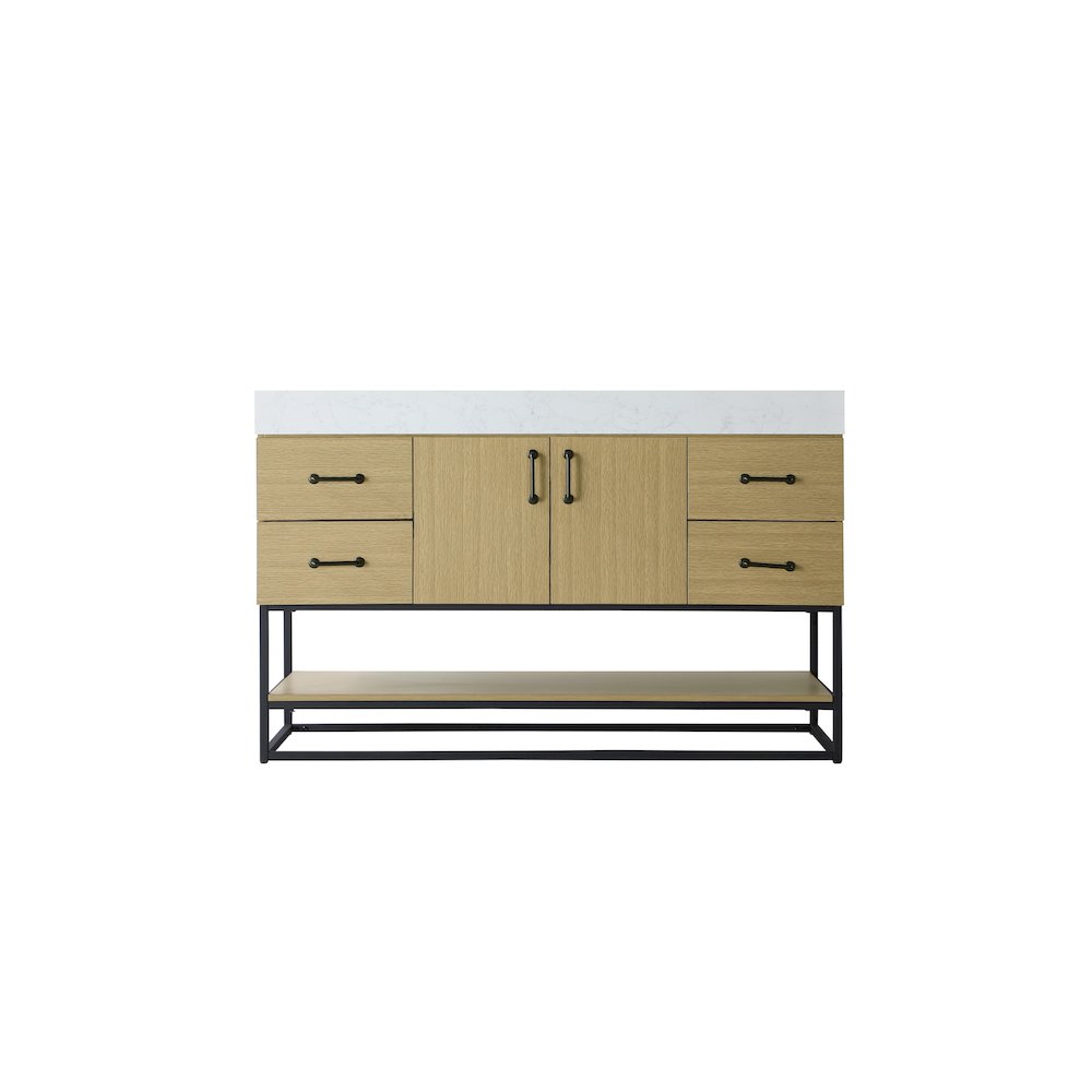 54 inch Single Bathroom Vanity in Honey Brown. Picture 5