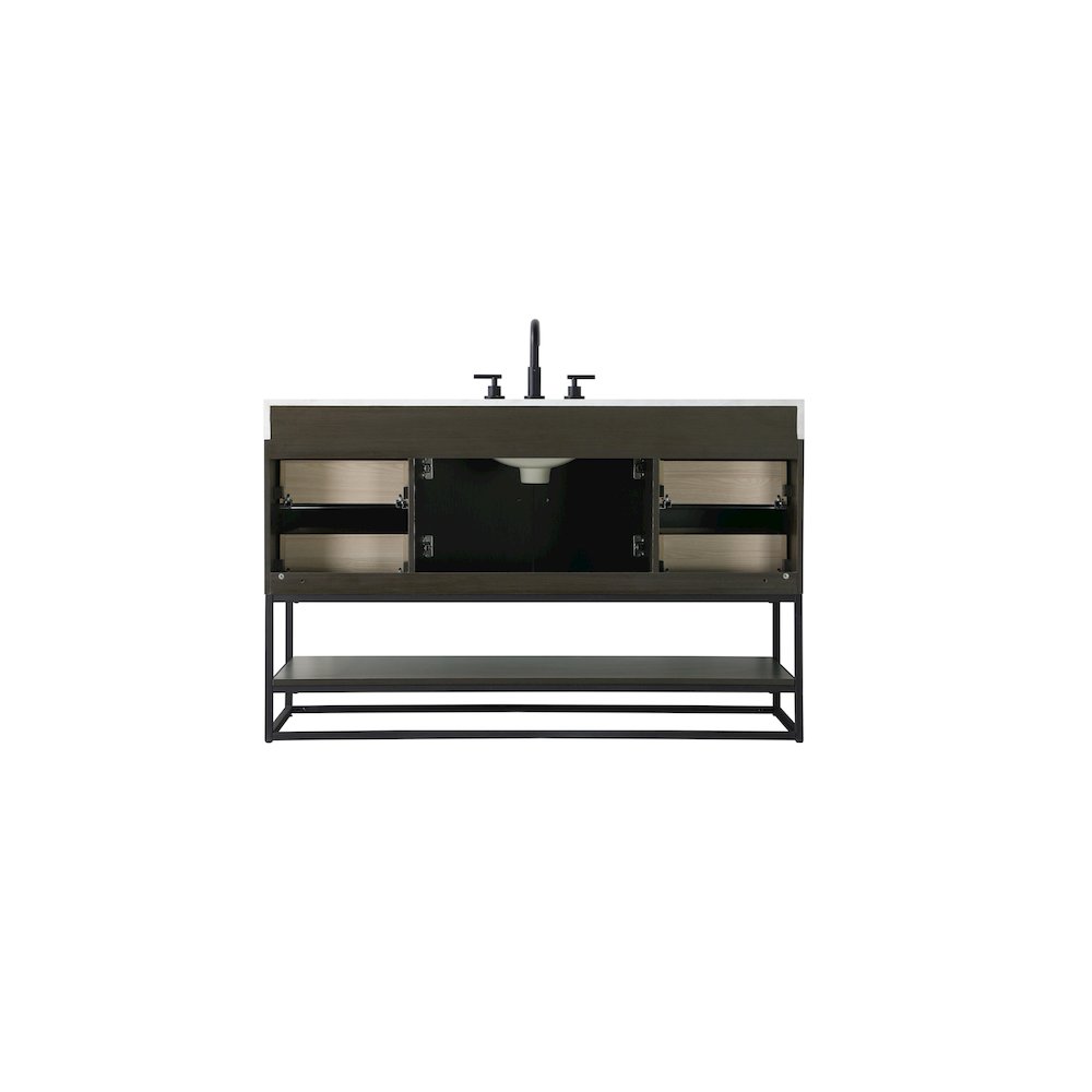 54 inch Single Bathroom Vanity in Mocha Brown. Picture 12