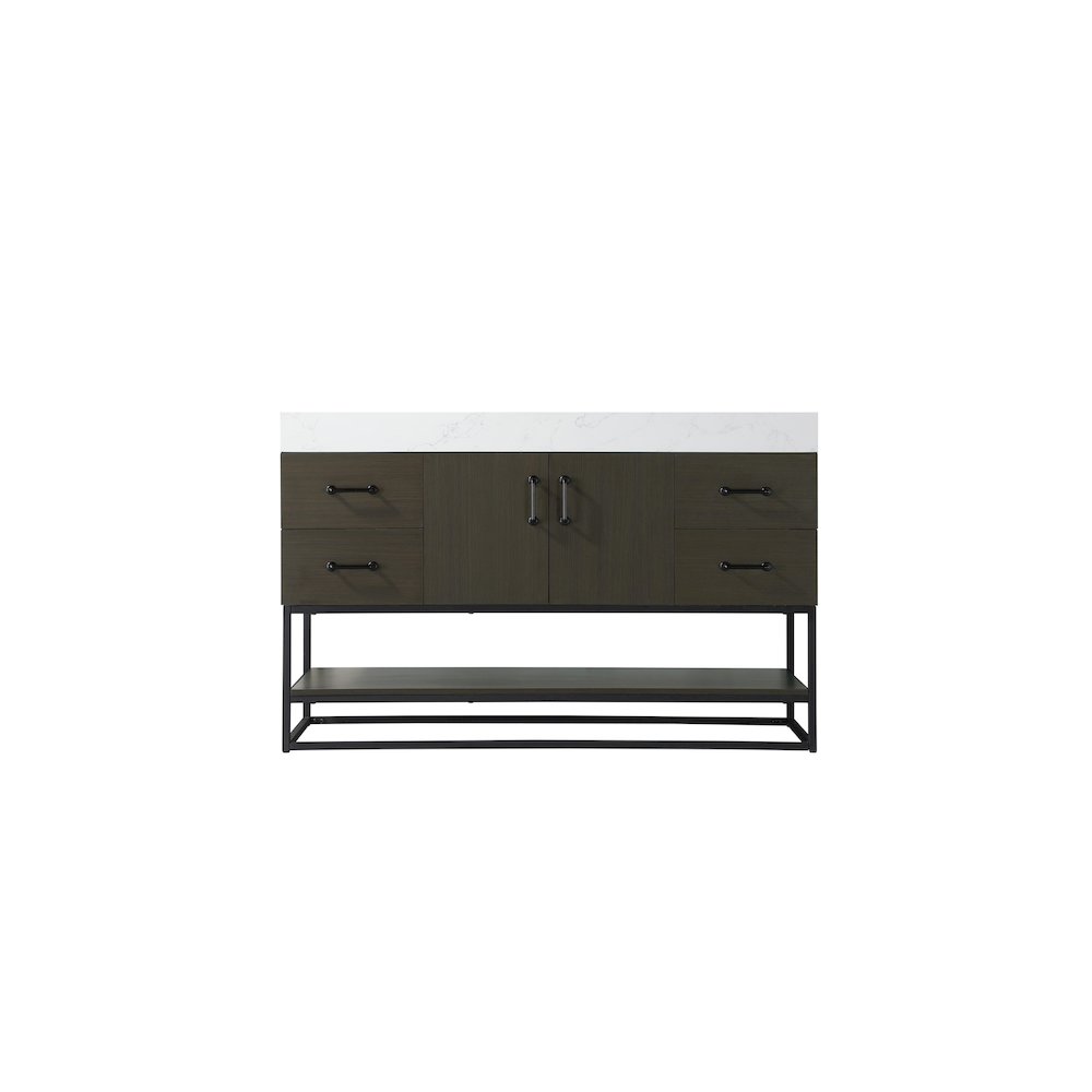 54 inch Single Bathroom Vanity in Mocha Brown. Picture 5
