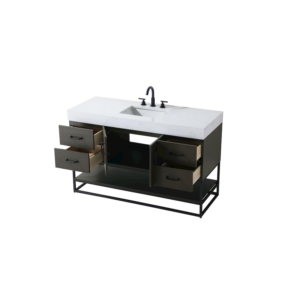 54 inch Single Bathroom Vanity in Mocha Brown. Picture 7