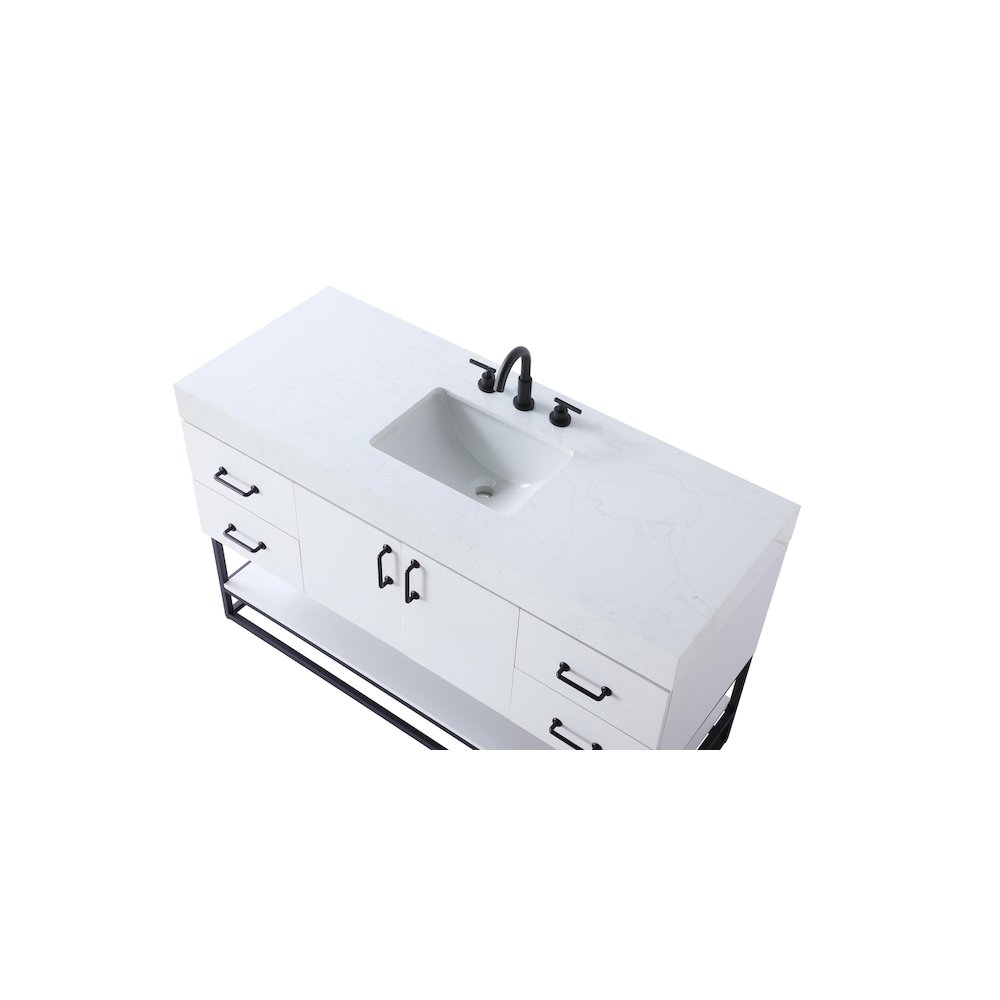 54 inch Single Bathroom Vanity in White. Picture 8