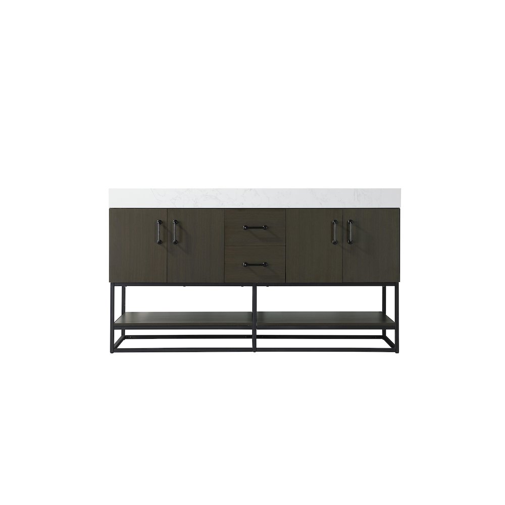 60 inch Double Bathroom Vanity in Mocha Brown. Picture 5