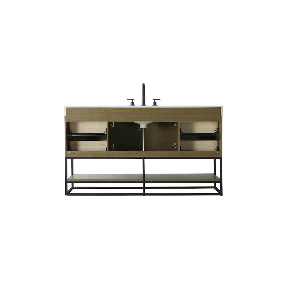 60 inch Single Bathroom Vanity in Chestnut Brown. Picture 12